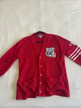 Route 66 Men’s Red Button-Front Cardigan